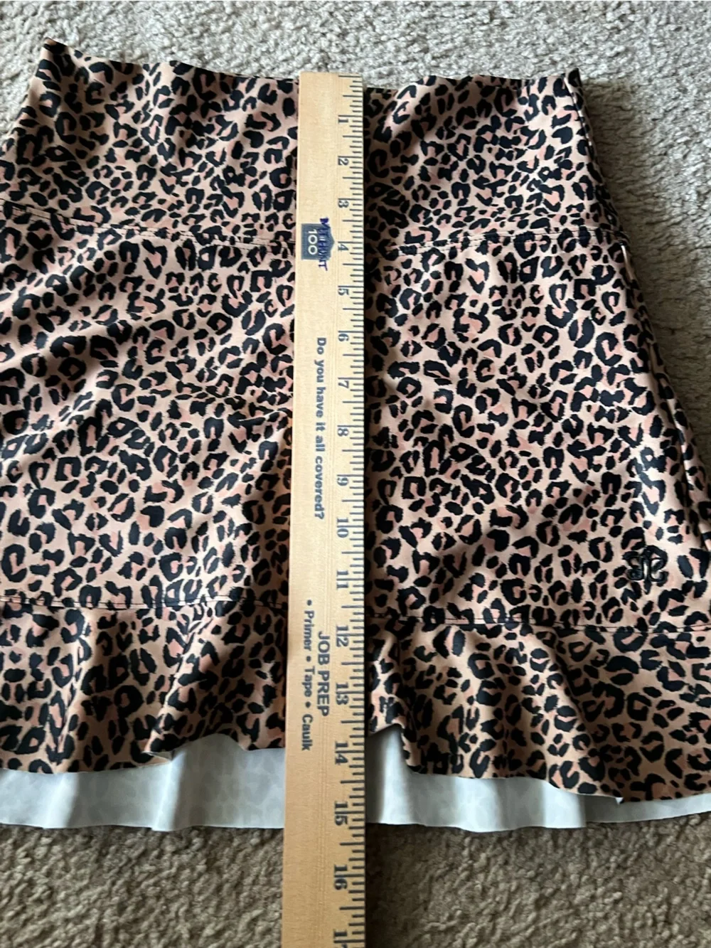Albion Pursuit Fit High-Waisted Swim Skirt in a leopard/cheetah print Sz S